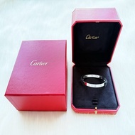 ［5.6折］Cartier Love 白金鑽石手環 10顆鑽 珍藏款 Size17