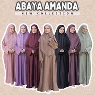 🔥NEW ARRIVAL🔥 Amanda Full Set Kaftan Abaya Satin Ironless Muslimah Cutting Loose Free Size Set Umrah