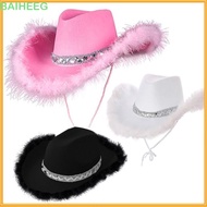 BAIHEMY Cowgirl Hat Performance Women Costume Party Funny Fashion Sequin Cowgirl Hats