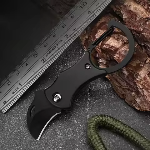 Portable key knife, mini karambit / claw knife, package opening knife necklace small knife