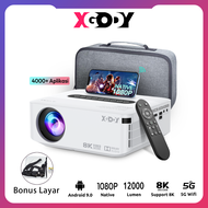 XGODY X1 Smart Proyektor Android9.0 2+16GB 4K 450 ANSI Lumens Dolby WiFi5 Bluetooth STB