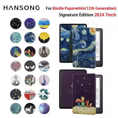 For Kindle Paperwhite 12th Generation Case 2024 Signature Edition 7 inch Leather Case 6/7/10/11th Co