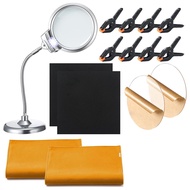 [IpvCQZ]Sports Cards Grading Kit Card Grading Centering Tool Flattening Kit LED Magnifying Table Lam