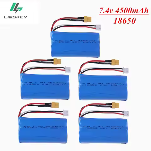 7.4V 4500mAh Lipo Battery XT30 plug For HUINA 580 1580 1583 RC toys Accessory 7.4 V 2S battery For 1