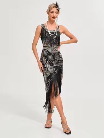 Dresses 1920s Gatsby Dresses for Women Roaring 20s Costumes Great Gatsby Outfits with 20s