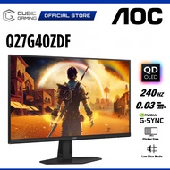 AOC 27" Q27G40ZDF QD-OLED (2560x1440 @240Hz) LCD Gaming Monitor (0.03ms (GtG), Input: HDMI+DP, Vesa,