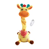 Talking Giraffe Toy Dancing Stuffed Animal Baby Plush Doll Repeats What You Say Glowing Musical Elec