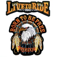 ซื้อคู่ถูกกว่า ตัวรีดขนาดใหญ่ติดหลังเสื้อ 2 ชิ้น Live To Ride + Born to be Free Freedom Eagle