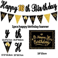 30th 40th 50th 60th birthday decorations，Glitter Paper Happy Birthday Banner，Party Decoration