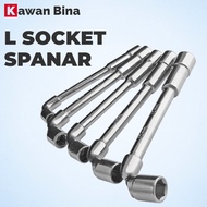 Spanar Soket Bentuk L 7mm 8mm, 10mm, 12mm, 14mm L shaped Socket Wrench 7mm 8mm,10mm,12mm,14mm