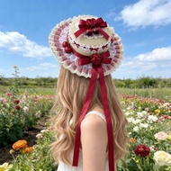 Original Cherry Straw Hat Cherry Mori Strawberry Tower Straw Hat lolita Red Hat Pastoral Style Mori 