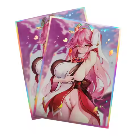 67x92mm 60PCS Holographic Sleeves PKM Cards Loader Anime Protector Double Cover for MTG WS Board Gam