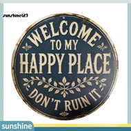 <Sunshine123> Modern Wall Art Happy Land Sign Happy Land Rustic Wooden Garden Sign Weather-resistant