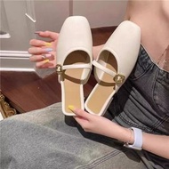 平底包頭瑪麗珍涼拖鞋2025年亮片低跟氣質涼鞋配裙子半拖鞋女