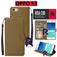 OPPO F3 CASING WALLET FLIP WALLET LEATHER STANDING PREMIUM LEATHER OPEN-CLOSE FLIP CASE OPPO F3