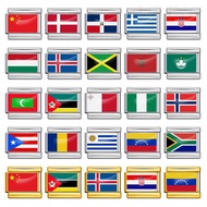 World Flag Photo Epoxy Series DIY Italy Module Bracelet Accessories
