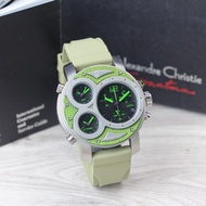 Jam tangan Pria Alexandre christie 6324MC tali rubber tanggal/chrono aktif 3 time original