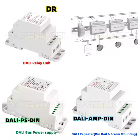DALI Controller LTECH Dimmer Bus Power supply DALI-PS-DIN Relay Unit DR DALI Repeater DALI-AMP-DIN I