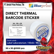 Direct Thermal Sticker 50x30 mm contents 1000 BLUEPRINT Sticker Label 50 x 30 mm 1 Roll