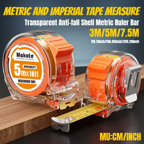 3M5M7.5M Tape Measure Retractable Transparent Metric and Imperial Steel Tape Measure Thick CM/Inch M