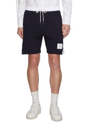 THOM BROWNE COLOUR BLOCK DRAWSTRING WAIST SIDE 4-BAR COTTON SWEATSHORTS