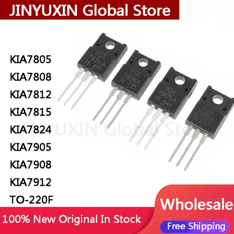 10Pcs KIA7805 KIA7808 KIA7812 KIA7815 KIA7824 KIA7905 KIA7908 KIA7912 API-U/P API TO-220F IC chip Wh