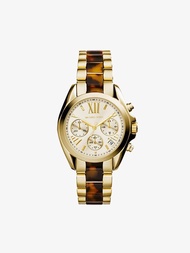 นาฬิกาข้อมือผู้หญิง Michael Kors Mini Bradshaw Gold Dial - Brown, Gold MK5973