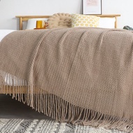 Nordic Knitted Woolen Blanket Hotel Bed Flag Sofa Blanket Nap Blanket Air Conditioner Blanket 100% M