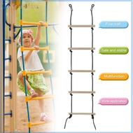 XOITU Rope Ladder 5.6ft 5 Steps 220lbs Bearing Wooden Kids Climbing Rope Ladder With Straps, Swing P
