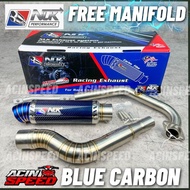 NLK PERFORMANCE EXHAUST OPEN BLUE CARBON/ NLK RACING EKZOS OPEN Y15ZR/ Y15 ekzos open 32/35/38mm