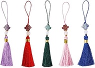 Pokinge 5Pcs Chinese Knot Tassel Pendant Hanging Key Chains Backpack Pendant Chinese Traditions New 