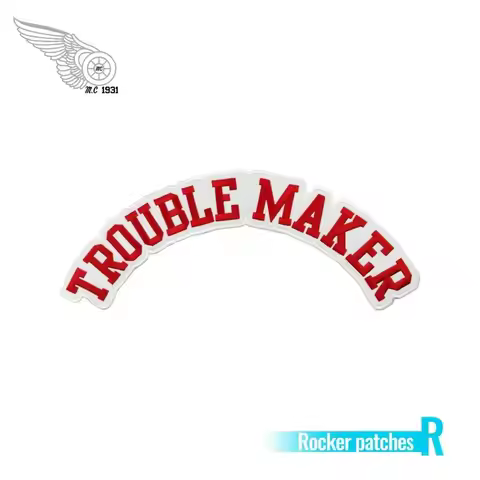Trouble maker Rocker custom biker patches pinup DIY any size cool patch clothing application sticker