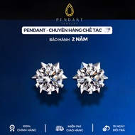 High Quality White Gold Snowflake Women's Silver Earrings 6,5 Cups - PENDANT Brand - Tested KT017