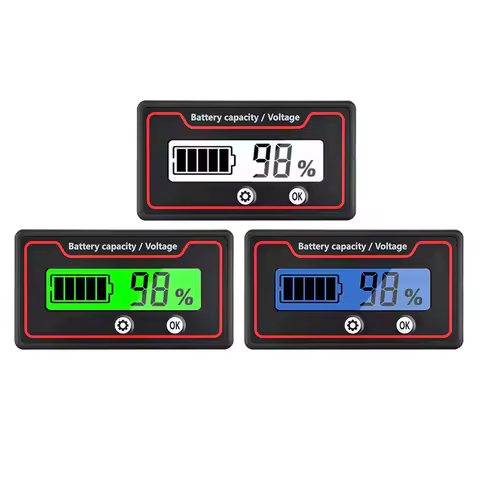 Car Battery Charge Level Indicator 12V 24V 36V 48V 60V 72V Lithium Battery Capacity Meter Tester Dis