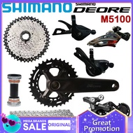 Shimano Deore M5100 Groupset 2x11 Speed MTB M5100 170mm 175mm 36-26T Crankset With BB52 Shifter Fron