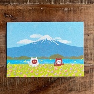 ''乒乒乓乓''富士山之旅/黑白貓/孔版印刷明信片