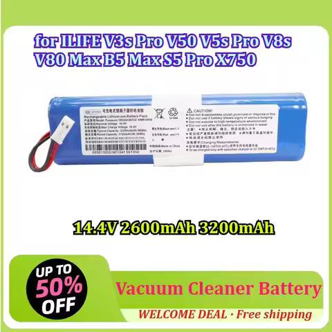 for ILIFE V3s Pro V50 V5s Pro V8s V80 Max B5 Max S5 Pro X750 14.4V 2600mAh 3200mAh Robot Vacuum Clea