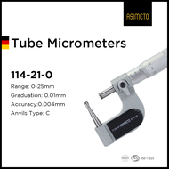 ASIMETO TUB MICROMETER 0-25MM 0.01MM TYPE C ANVIL RATCHET STOP