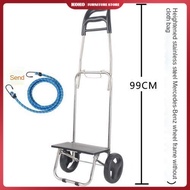 Shopping cart stainless steel portable shopping cart shelf folding shopping cart small cart