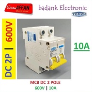 10A - TOMZN MCB DC 2P 600V C10 10A Circuit Breaker Solar Panel Solar