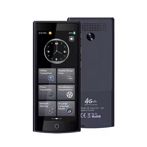 Portable Voice Translator Machine Z8 4G SIM Online Offline Languages Recording Photo Translate Intel