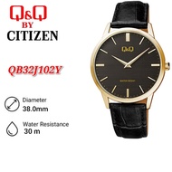 Q&Q Watch By Citizen Leather Analogue Men's Watch QB32 / QB32J102Y