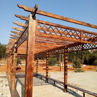 Teralis Anggur Kayu Berkarbon Kayu Pinewood Luaran Anti-Kakisan Kayu Gazebo Taman Memanjat Anggur Ha