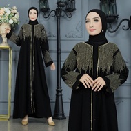 Abaya Hitam Turkey Bordir Gamis Maxi Dress Arab Saudi Zephy Turki