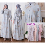 Gamis Muslim Wanita motif bunga-bunga Dress Wanita  X-40.B LD 110