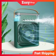 EASY Portable USB Fan Air Cooling Fan Aircond Humidifier Purifier Mist Cooler with 7 LED Light Kipas Penyejuk Mini Meja