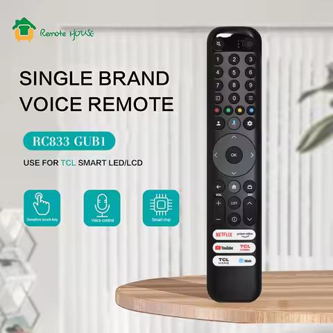 RC833 GUB1 Replaced Voice Remote Commander fit for TCL 50 55 75 Inch C645 C745 C845 Series 43LC645 4
