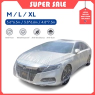 Transparent PE Car Cover Protection Resistant Outdoor Dust Proof Sedan SUV MPV Selimut Kereta Penutu