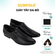 SUNPOLO premium cowhide men's dress shoes with pointed toe, 2.5cm high sole - SPH264