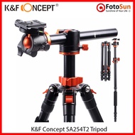 K&F Concept SA254T2 / T255A3 185cm Aluminium Ballhead Tripod horizontal flat lay 360 10kg